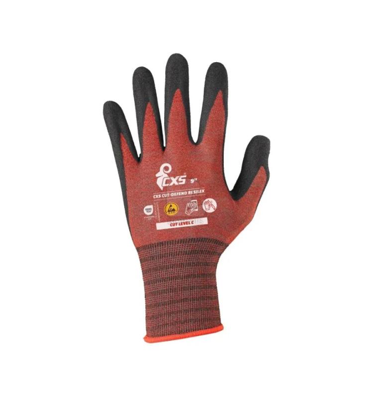 Pracovné rukavice proti prerezaniu a prepichnutiu - ESD pracovné rukavice proti porezaniu CXS CUT-DEFEND RESILEX