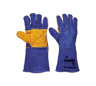 Zváračské kožené rukavice - Zváračské rukavice PUGNAX BLUE