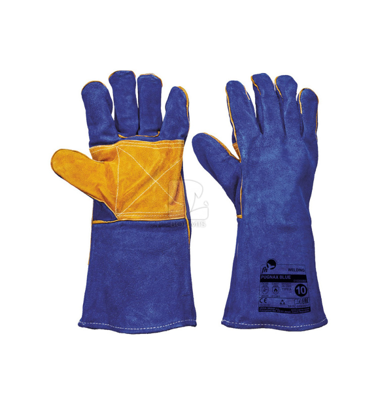 Zváračské kožené rukavice - Zváračské rukavice PUGNAX BLUE