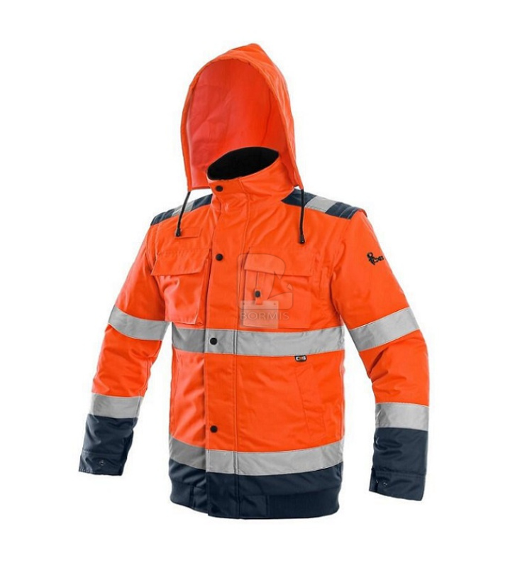 Reflexné bundy - Reflexná zimná bunda CXS LUTON 2v1 oranžovo-modrá