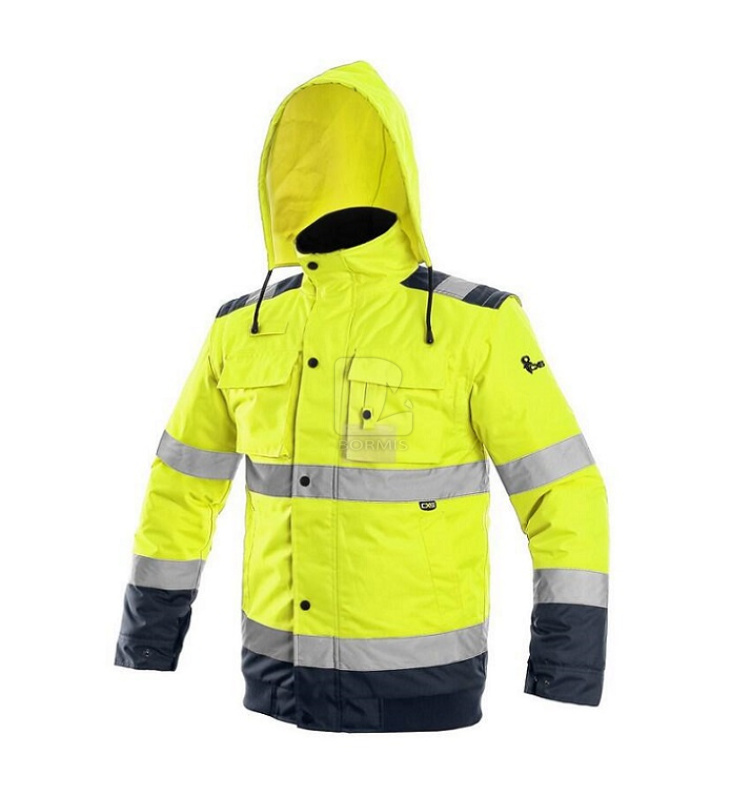 Reflexné bundy - Reflexná zimná bunda CXS LUTON 2v1 žlto-modrá