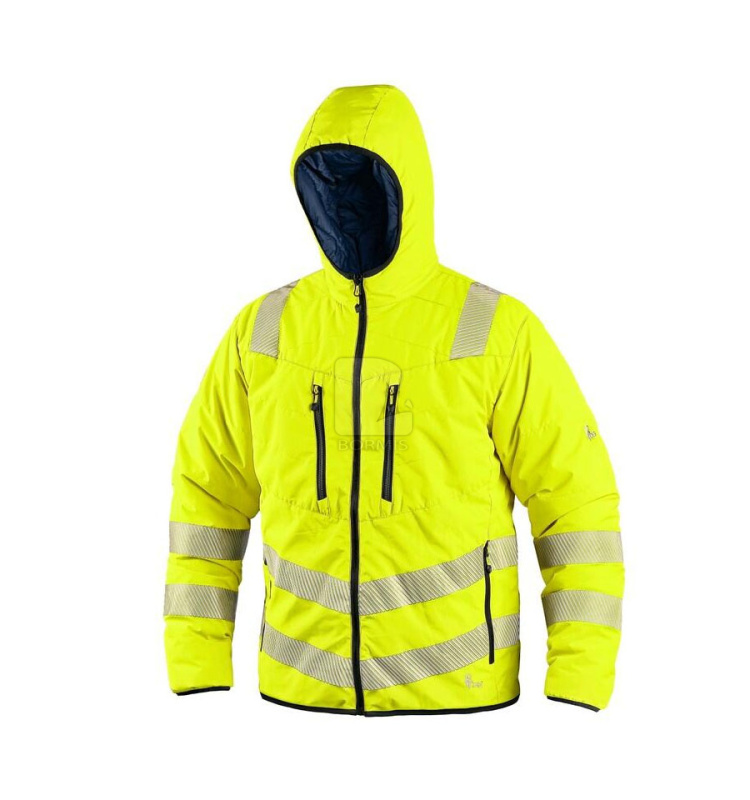 Reflexné bundy - Reflexná obojstranná pracovná bunda CXS CHESTER žltá