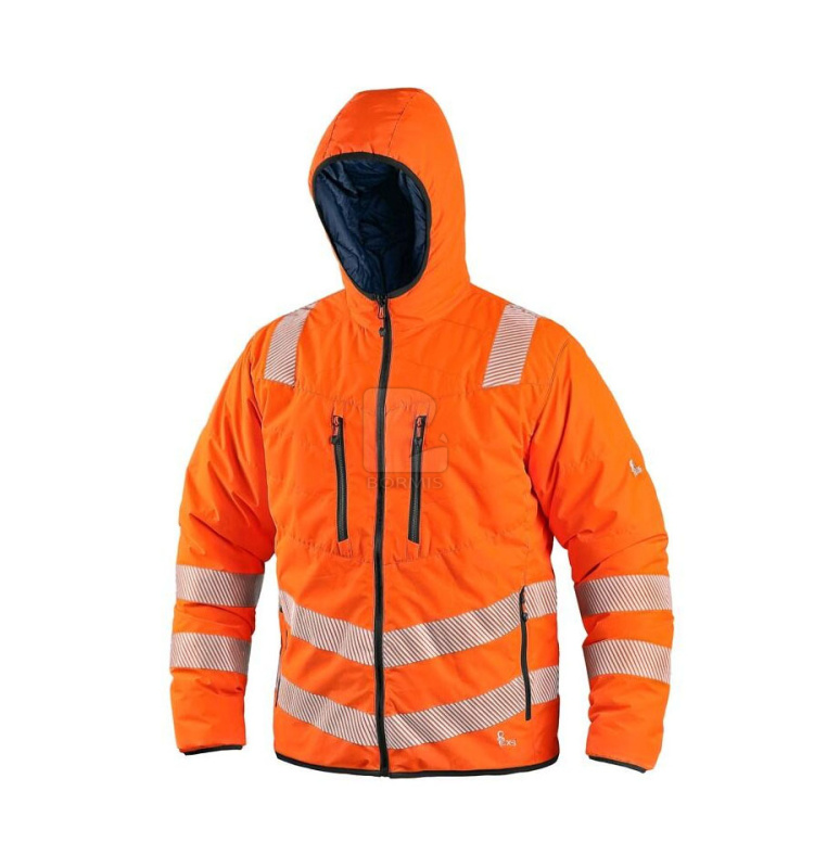Reflexné bundy - Reflexná obojstranná pracovná bunda CXS CHESTER oranžová