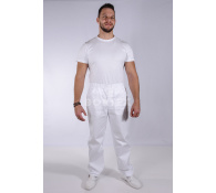 Zdravotnícke a gastro odevy - Biele bavlnené nohavice UNI