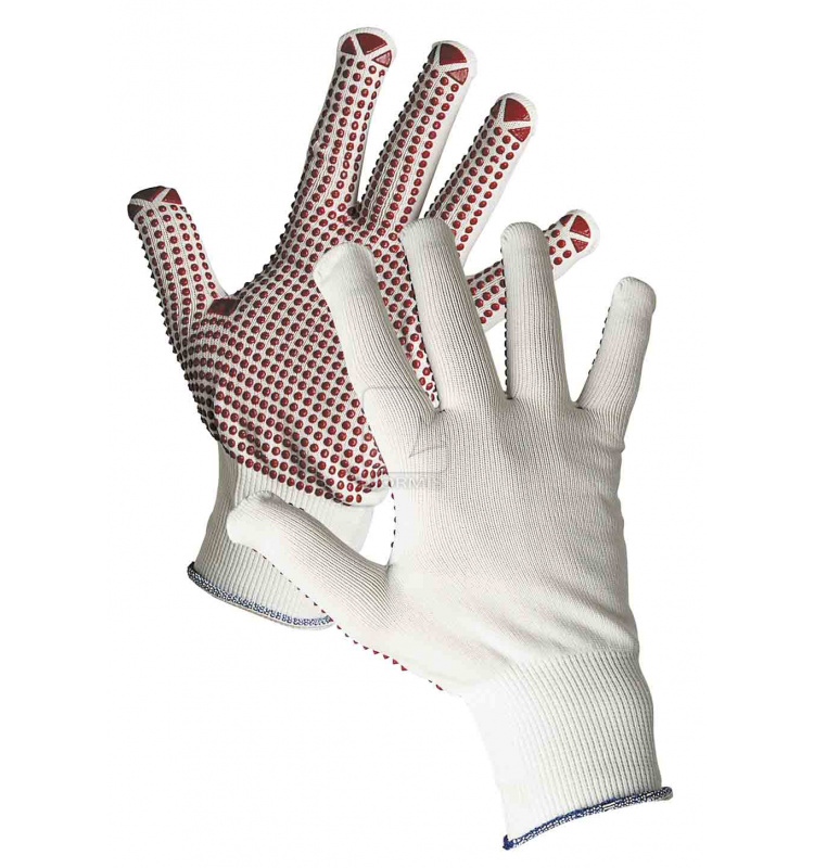 Textilné rukavice s terčíkmi - Rukavice GANNET (12 párov)