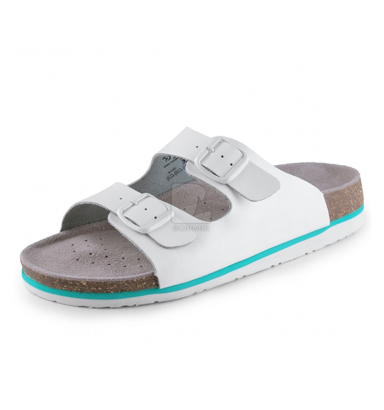 Biela pracovná a zdravotná obuv - CXS CORK LISA šlapky