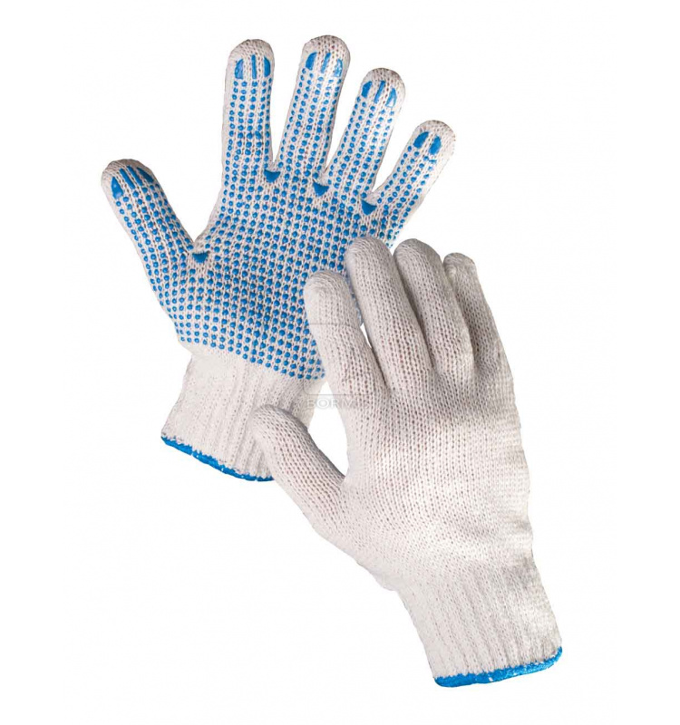 Textilné rukavice s terčíkmi - Rukavice PLOVER (12 párov)