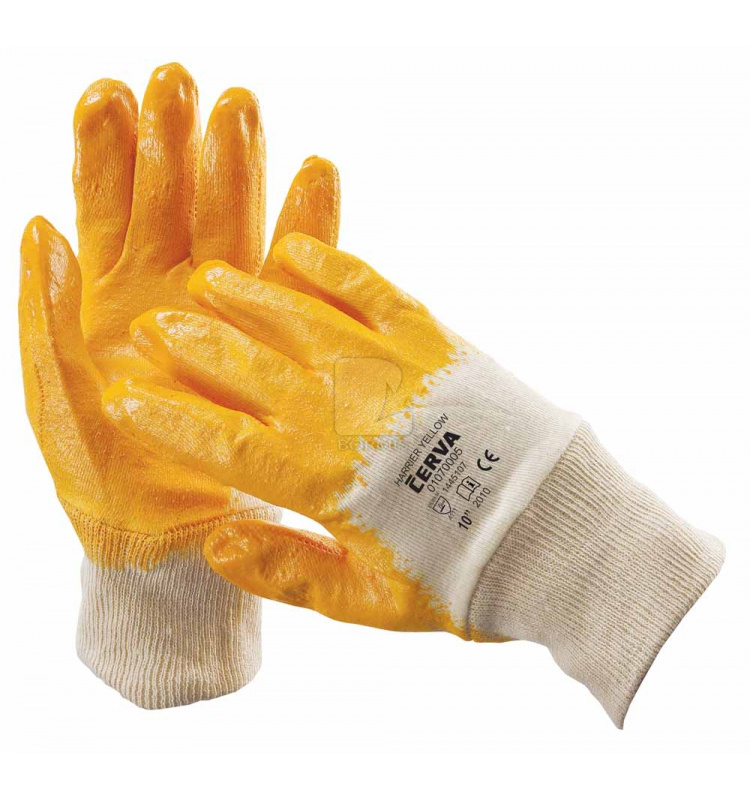 Povrstvené Nitril - Rukavice HARRIER YELLOW (12 párov)