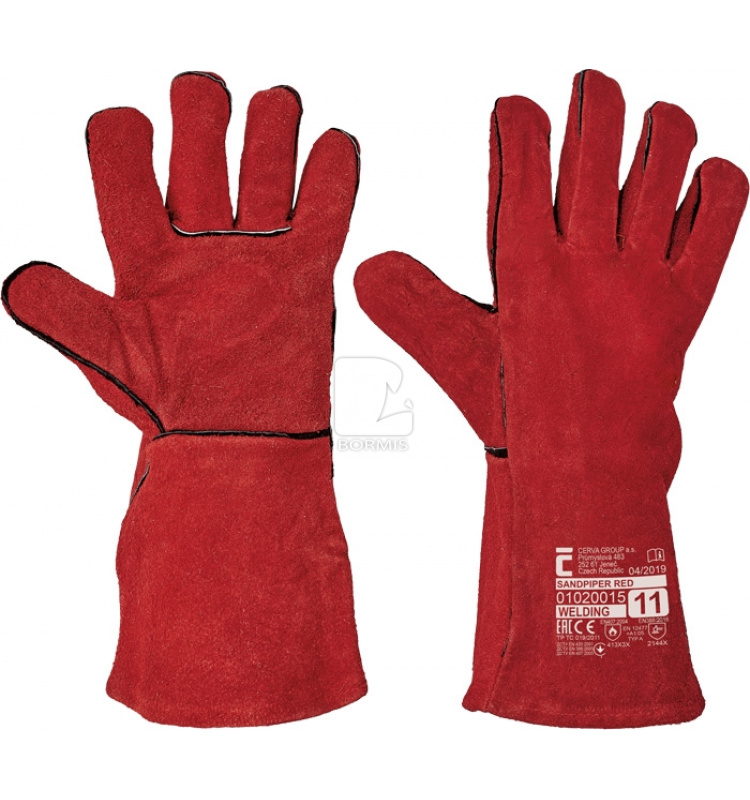 Zváračské kožené rukavice - Rukavice zváračské SANDPIPER RED
