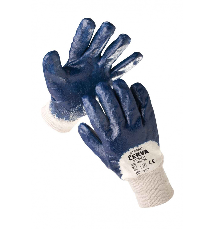 Povrstvené Nitril - Rukavice KITTIWAKE (12 párov)