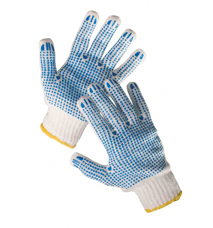 Textilné rukavice s terčíkmi - Rukavice QUAIL (12 párov)