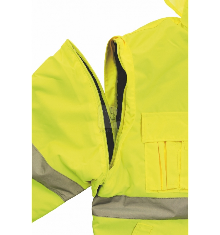 Reflexné bundy - Reflexná zimná bunda CXS VIZWELL LEEDS 2v1 žltá