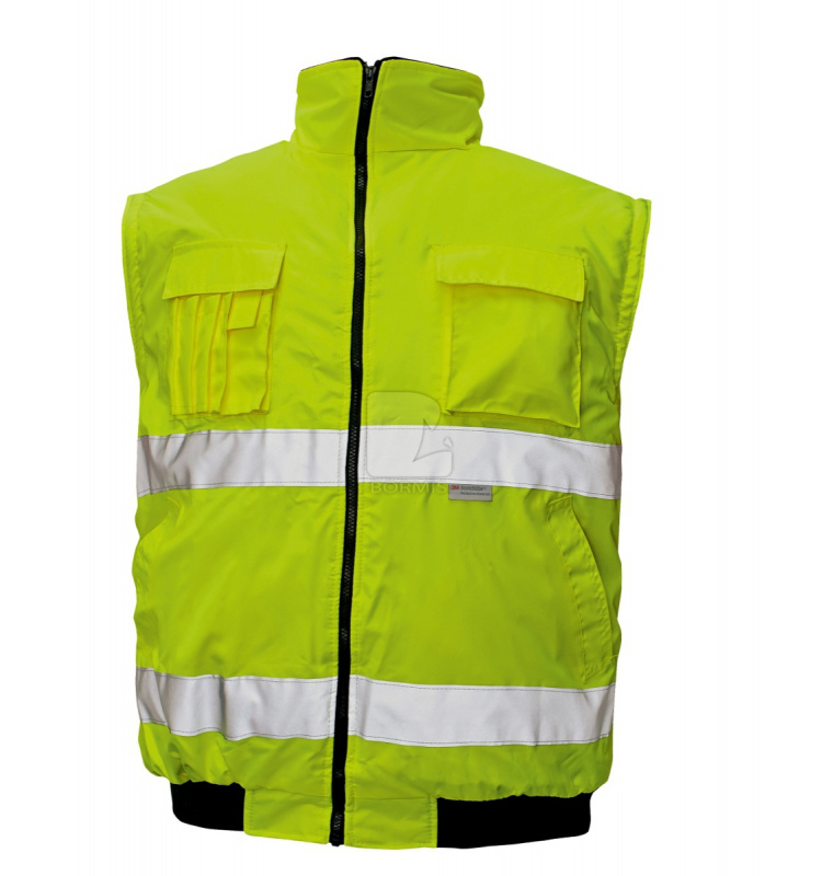 Reflexné bundy - Reflexná pracovná bunda CLOVELLY 2v1 žltá