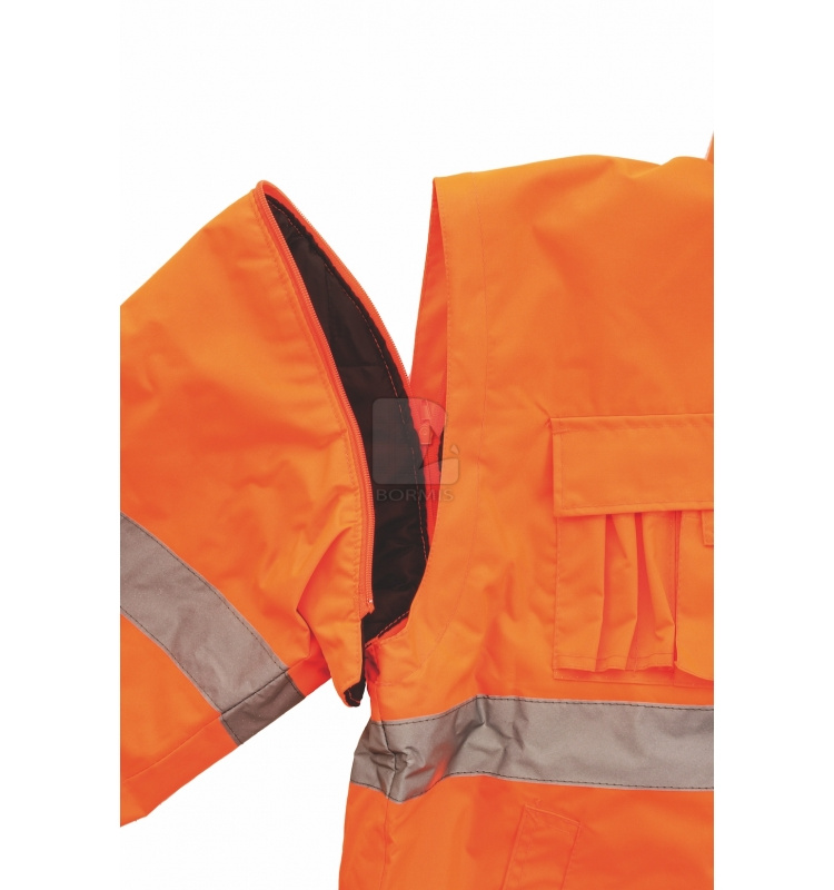 Reflexné bundy - Reflexná zimná bunda CXS VIZWELL LEEDS 2v1 oranžová