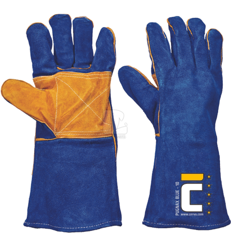 Zváračské kožené rukavice - Rukavice zváračské PUGNAX BLUE