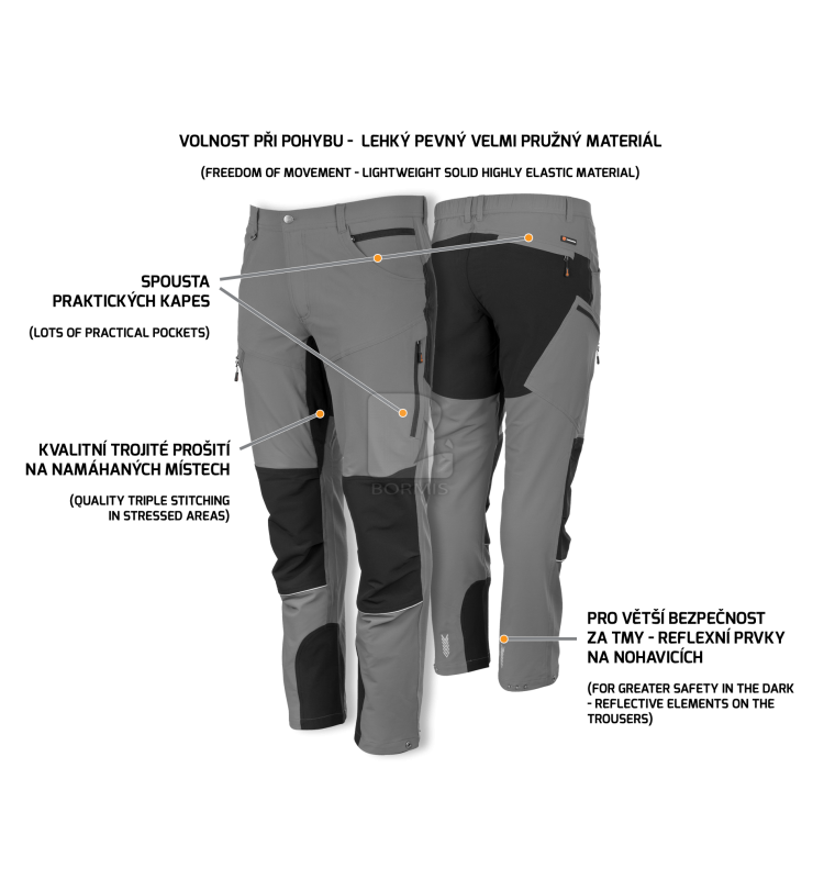 Pracovné nohavice - Nohavice PROMACHER FOBOS GREY/BLACK