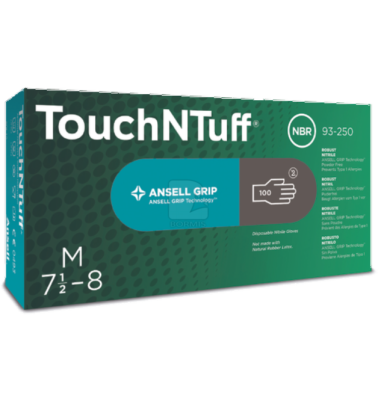 Jednorazové pracovné rukavice - Rukavice jednorázové ANSELL 93-250 TOUCH N TUFF nitrilové